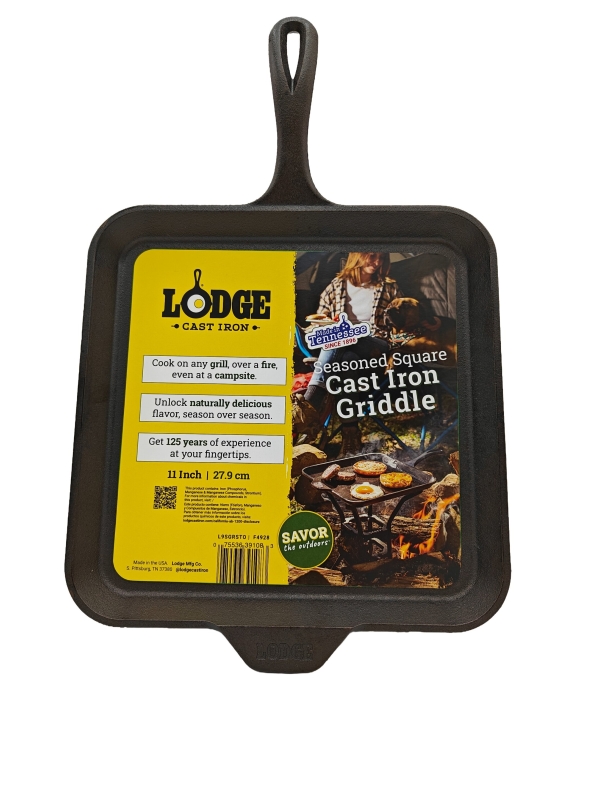Lodge Cast Iron 11-in Savor the Outdoors Seasoned Square Griddle