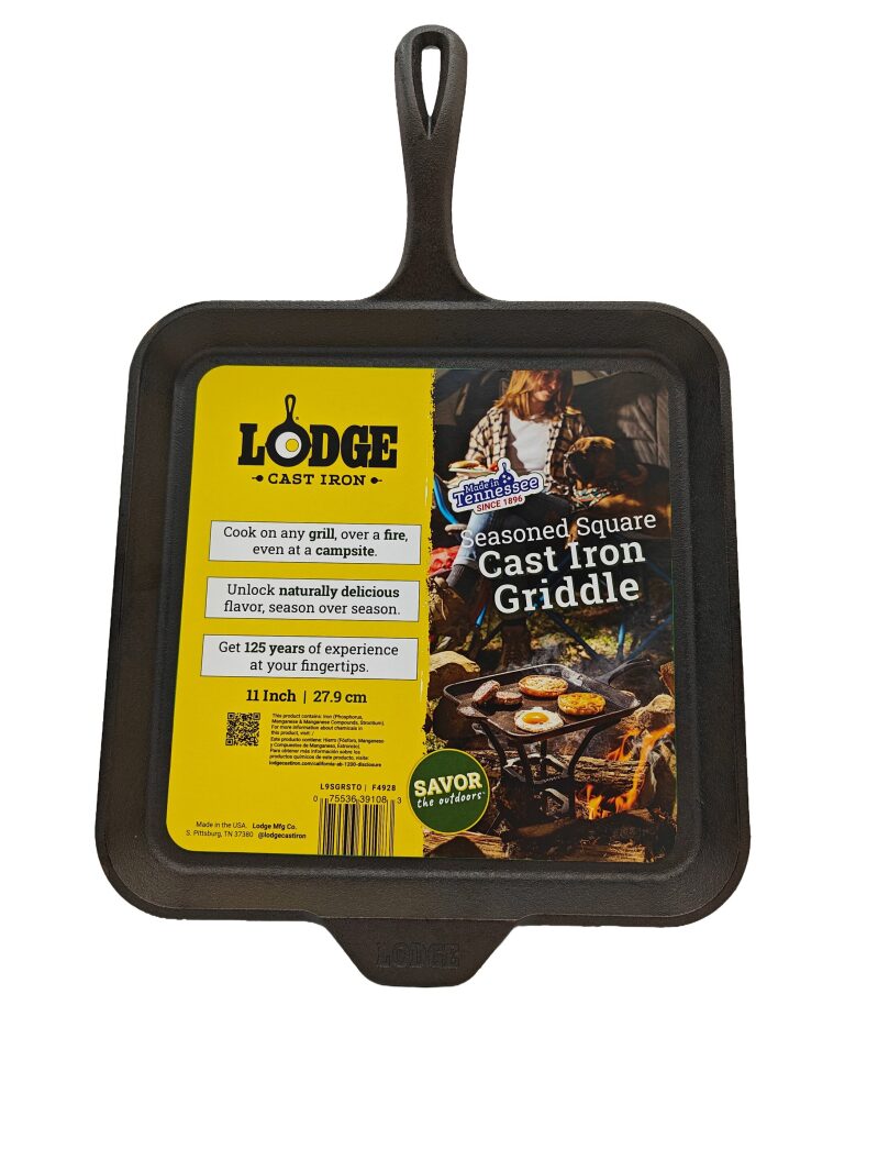 Lodge Cast Iron 11-in Savor the Outdoors Seasoned Square Griddle