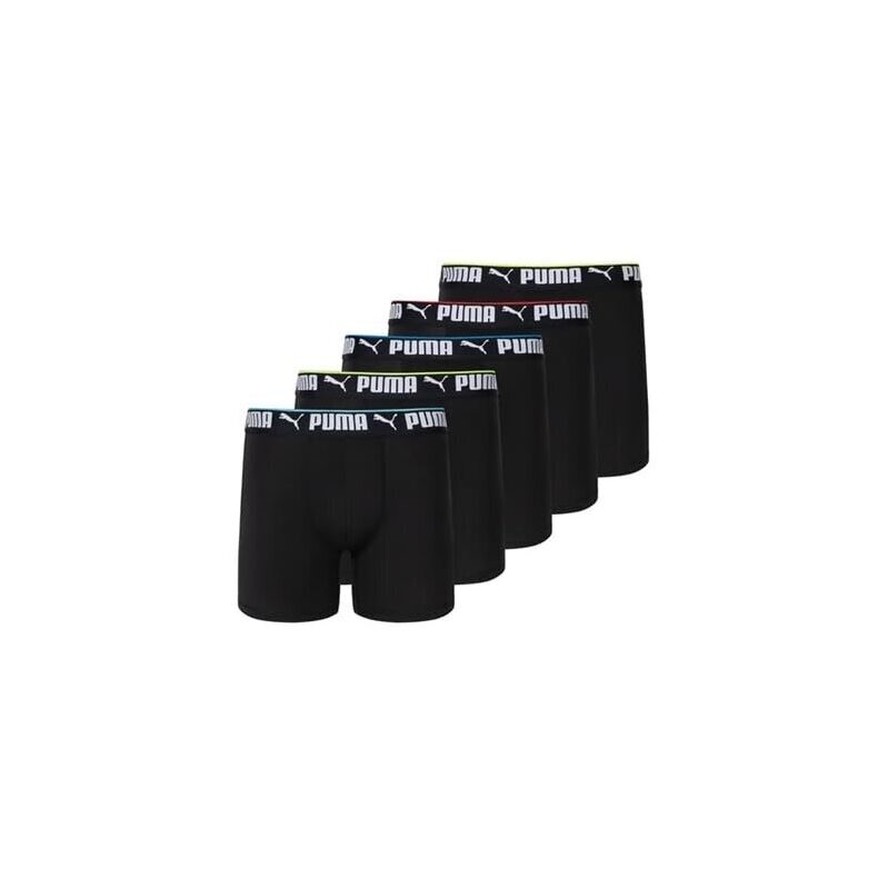 PUMA Men's 5 Pack Performance Boxer Briefs - Active Stretch, Ergonomic Design, High Performance