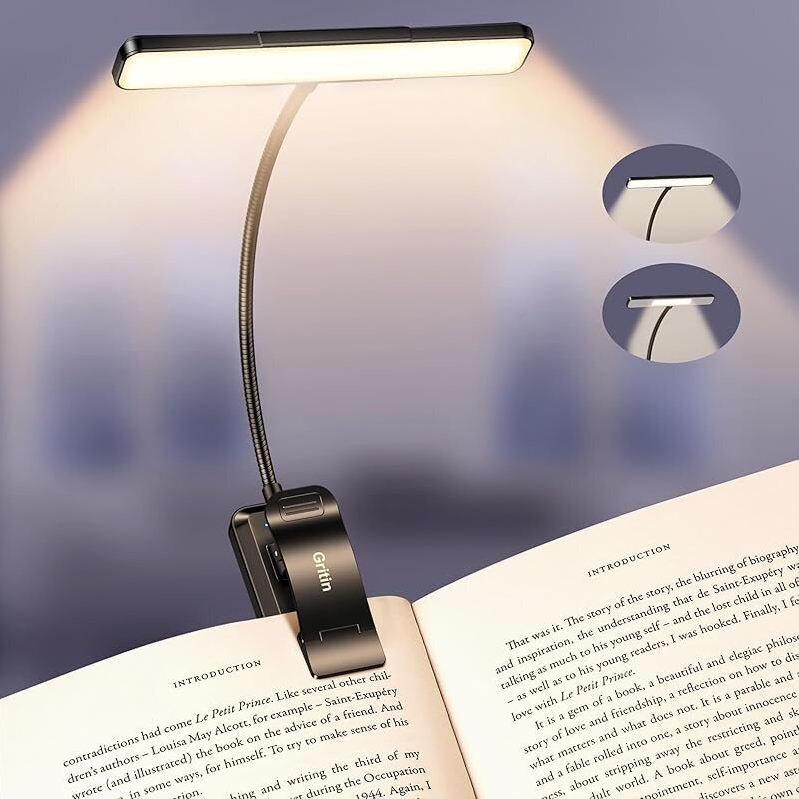 Gritin 2026 Gen 2 Book Light for Reading - Upgraded 32 Full-Spectrum LEDs & 2 Lighting Modes