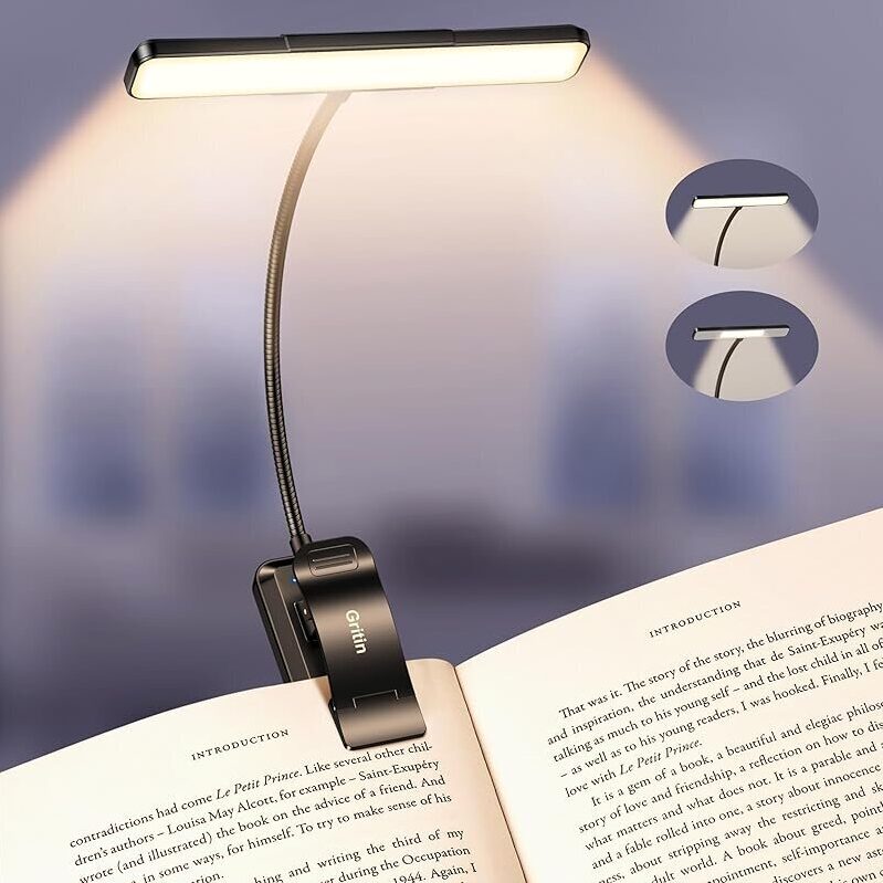 Gritin 2026 Gen 2 Book Light for Reading - Upgraded 32 Full-Spectrum LEDs & 2 Lighting Modes