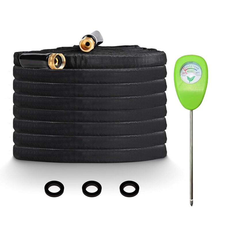 50ft Lightweight Garden Hose with Soil Moisture Meter - Prime Exclusive