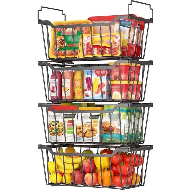 4-Pack Goovilla Freezer Organizer Bins with Foldable Handle