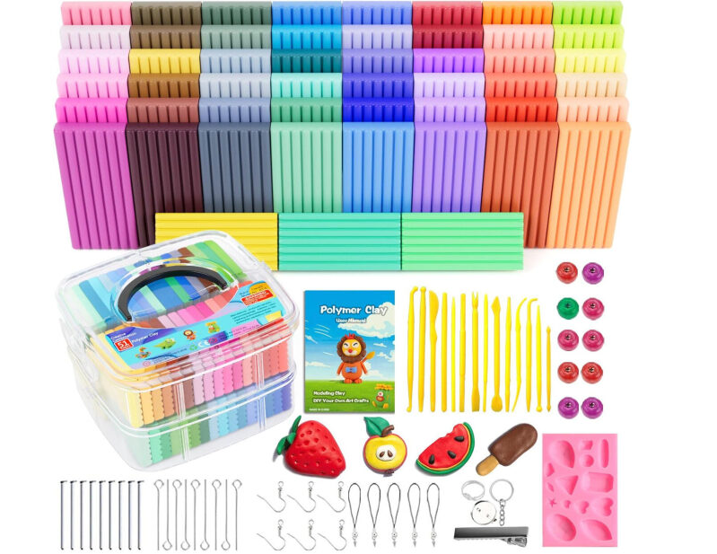 51-Color Polymer Clay Kit: Ideal for Kids' Crafting