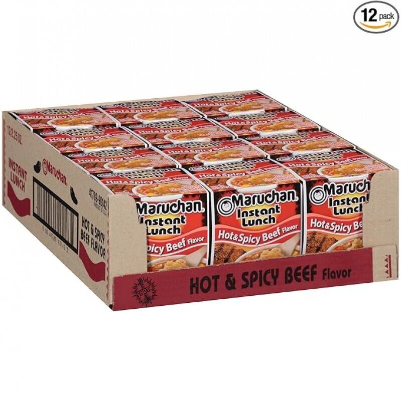 Mauchhan Instant Lunch Hot & Spicy Beef Ramen Noodles - Spicy Beef Flavor