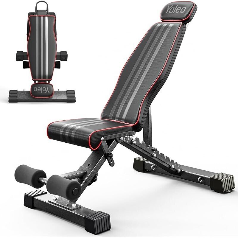 Powerful Yoleo Adjustable Weight Bench for Home Gym - 827LBS Capacity
