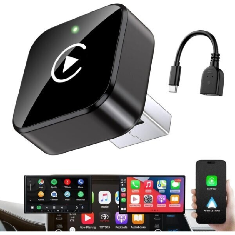 Wireless CarPlay Adapter 2026: Plug & Play Mini Design for iPhone & Android