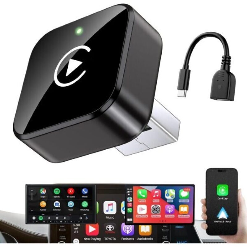 Wireless CarPlay Adapter 2026: Plug & Play Mini Design for iPhone & Android