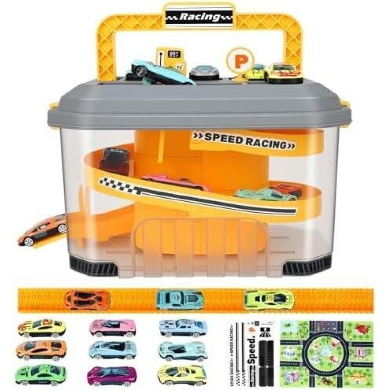 Toy Car Track Set with 12 Alloy Cars - 58% OFF