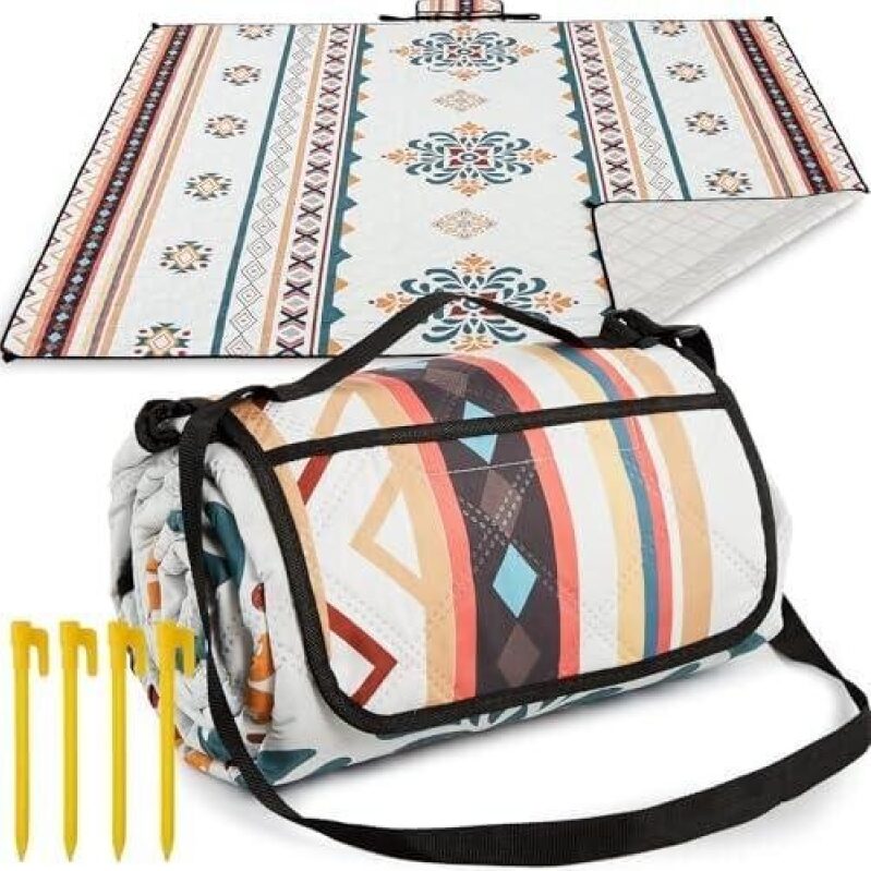 Large Bohemian Picnic Mat - 80x80 Inches, 48% Off