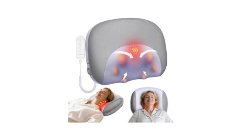 JZBRAIN Neck Massager Pillow with Heat – Cordless Neck Massager for Pain Relief