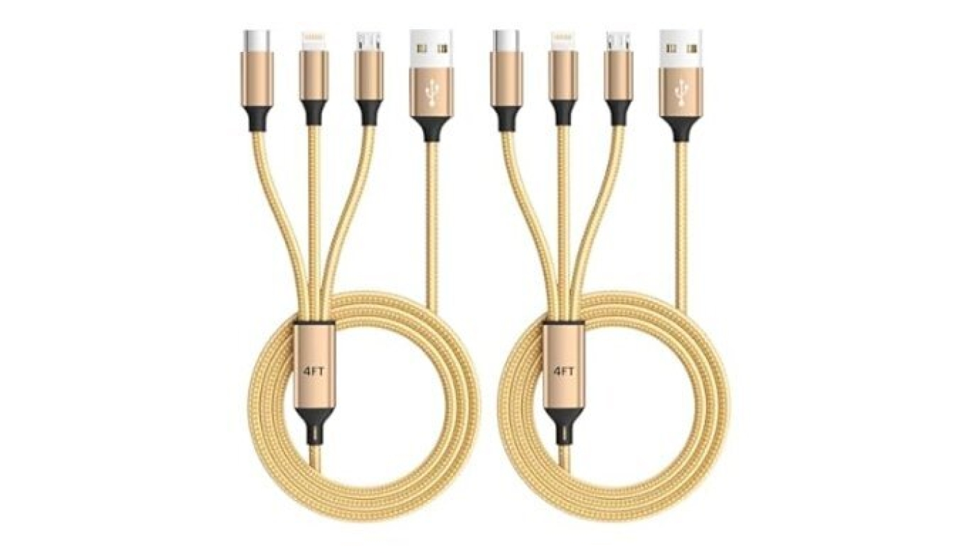 Essential 3-in-1 Charging Cable for Cruises, Camping 5FT