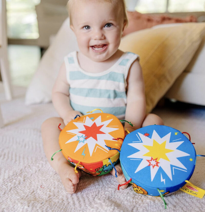 Melissa & Doug Children's Bongo Drum - Soft Touch, Educational, Multi-Mode