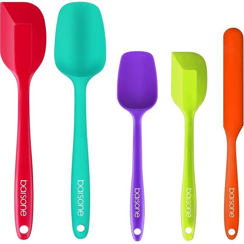 Barsone 5-Piece Silicone Spatula Set - High-Quality, Multi-Colored Spatulas