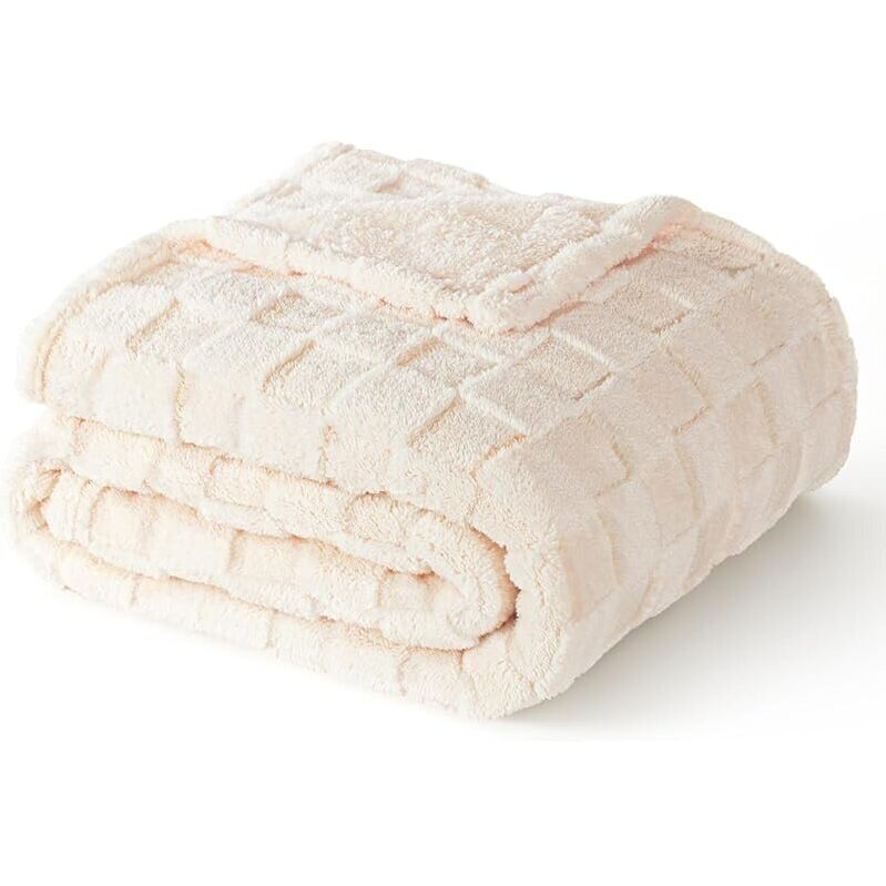 Lightweight Checkered Fleece Throw Blanket - 50x60-in