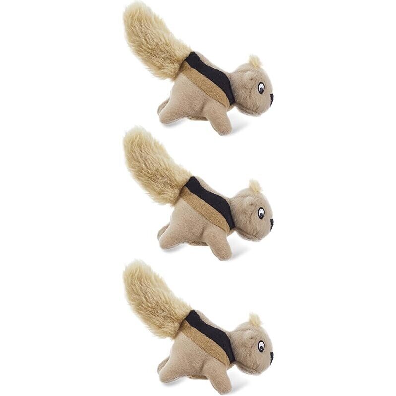 3pk Squeakin' Squirrels Plush Dog Toys - Engaging and Durable