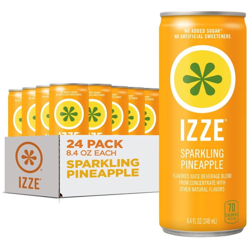 24ct IZZE Sparkling Water Juice Beverage Blend Pineapple 8.4oz