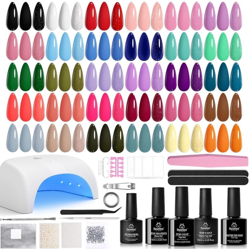 54-Piece Beetles Gel Nail Polish Kit with UV Light