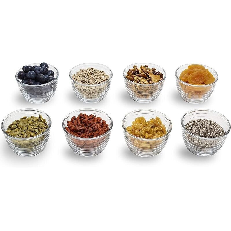 8-Pack Small Glass Bowls with Lids - Perfect for Meal Prep and Storage