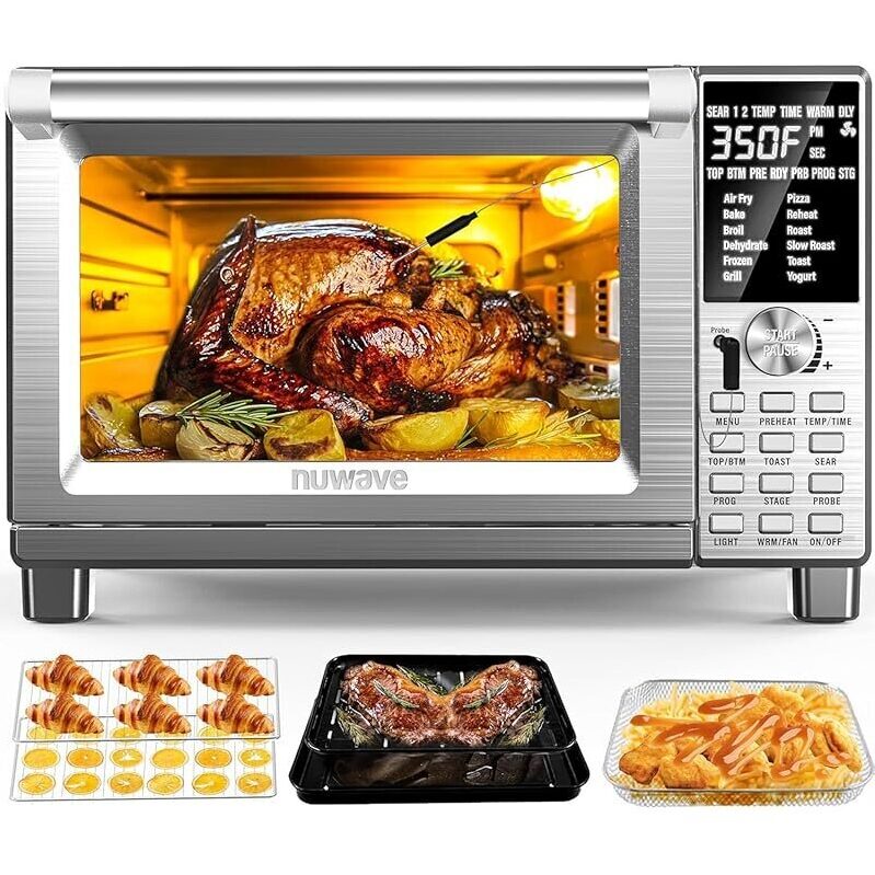 NuWave Bravo Air Fryer Toaster Oven - 12-in-1 Smart Cooking Solution