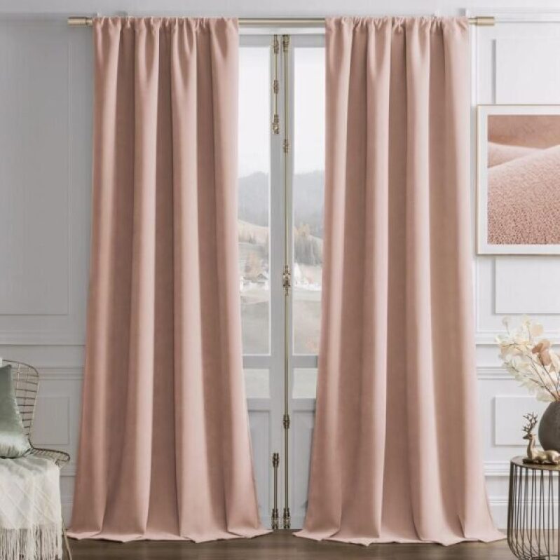 Elegant Candy Pink Velvet Curtains - 90 Inches, 2 Panels, Thermal Insulated, Room Darkening