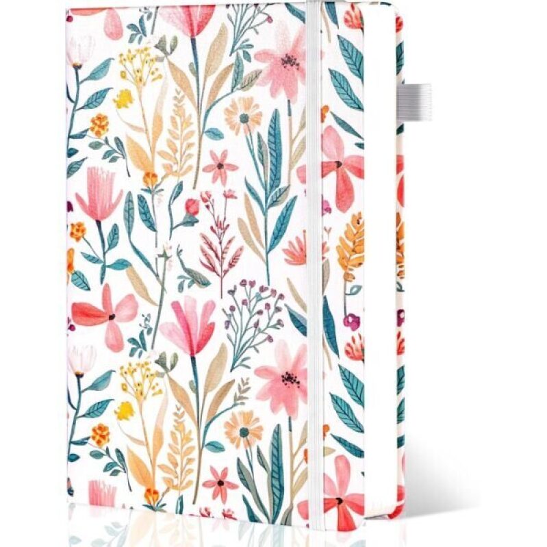 Elegant Floral Lined Journal - A5 Hardcover Leather Notebook with 320 Pages