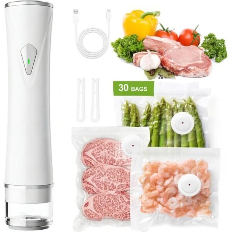 Compact Vacuum Sealer Machine for Food Storage with 30PCS Reusable Bags
