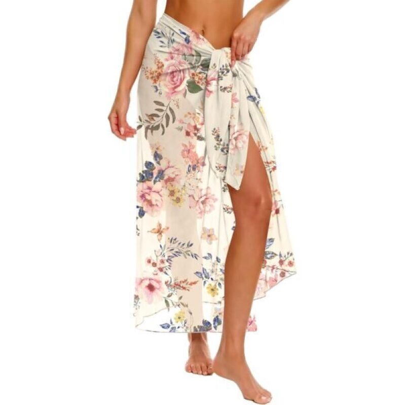 ANRABESS Floral Pink Sarong Wrap - Beach Vacation Fashion