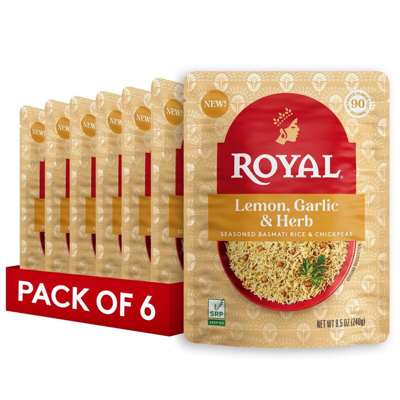 Royal Lemon Garlic and Herb Basmati White Rice and Chickpeas 6-Pack Deal