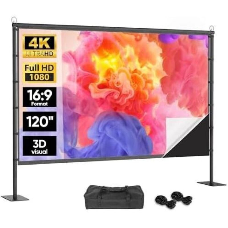 Outdoor Projection Screen with Black Backing - 54% Off