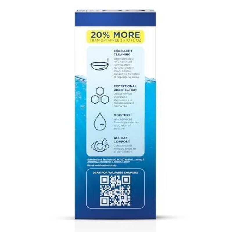 OPTI-FREE Advanced Lens Solution - 20% More Solution, 43% Off
