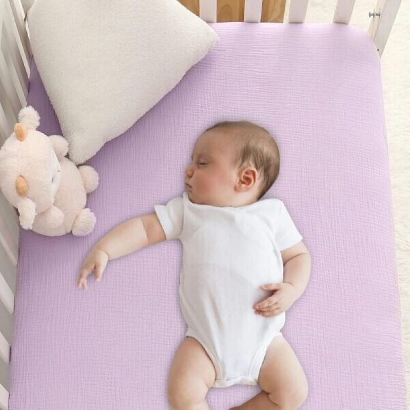 Muslin Crib Sheets - 100% Cotton, Breathable, Standard Size for Toddlers