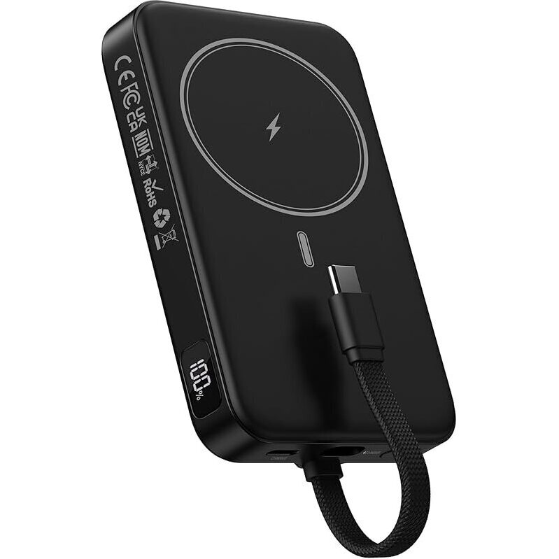 High-Efficiency Grepro 10000mAh Power Bank with MagSafe Wireless Charging
