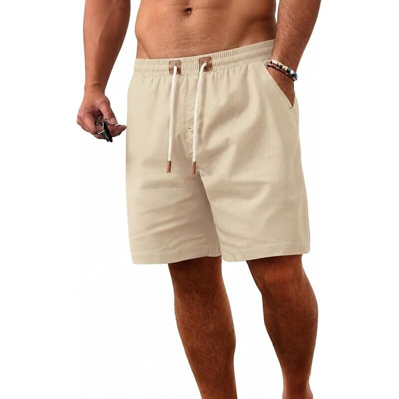 Zkman Men's Breathable Linen Shorts - Perfect for Summer