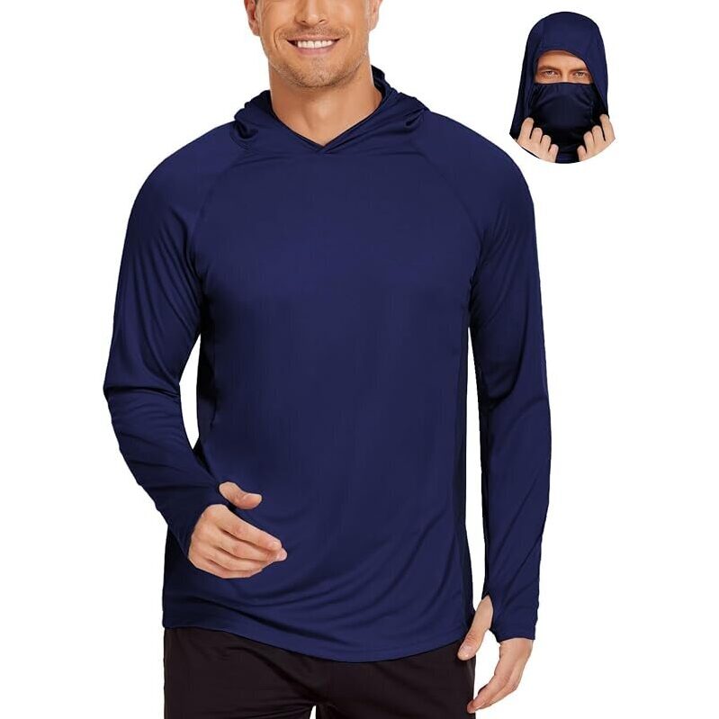 Coorun UPF 50 Sun Protective Hooded Shirt with Mask - Superior UV Protection for Outdoor Activities