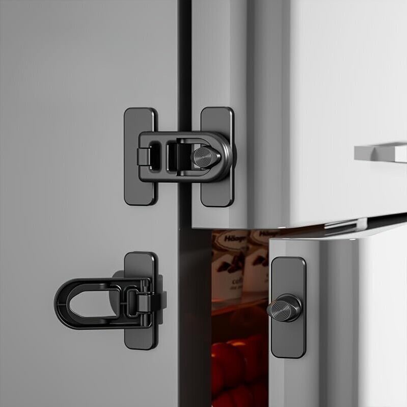 No-Drill Safety Latches - Secure and Easy Installation for Fridge and Drawer