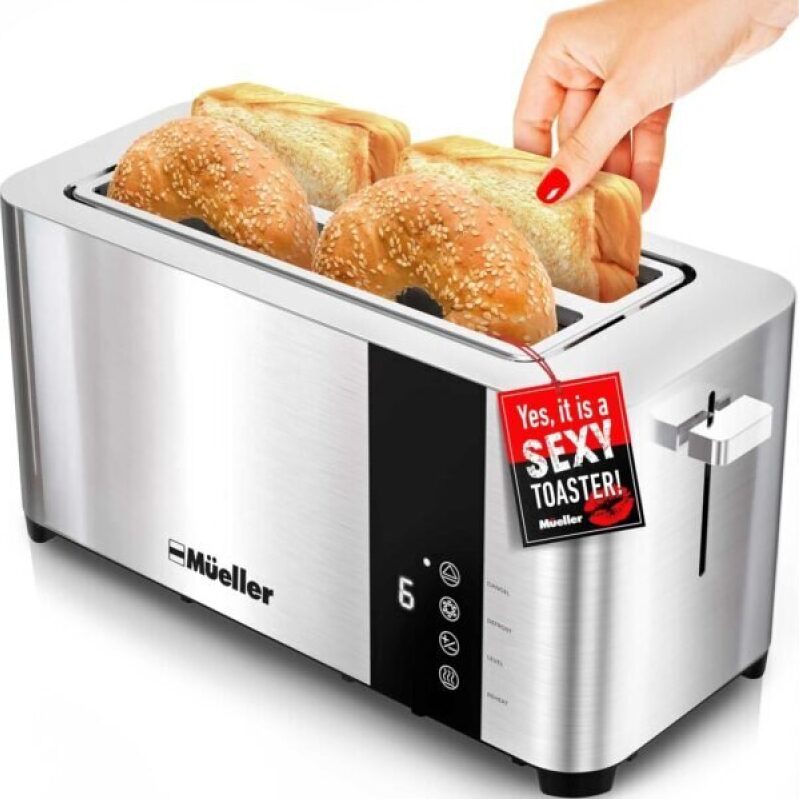 Mueller UltraToast Stainless Steel Toaster - 4 Slice, Wide Slots