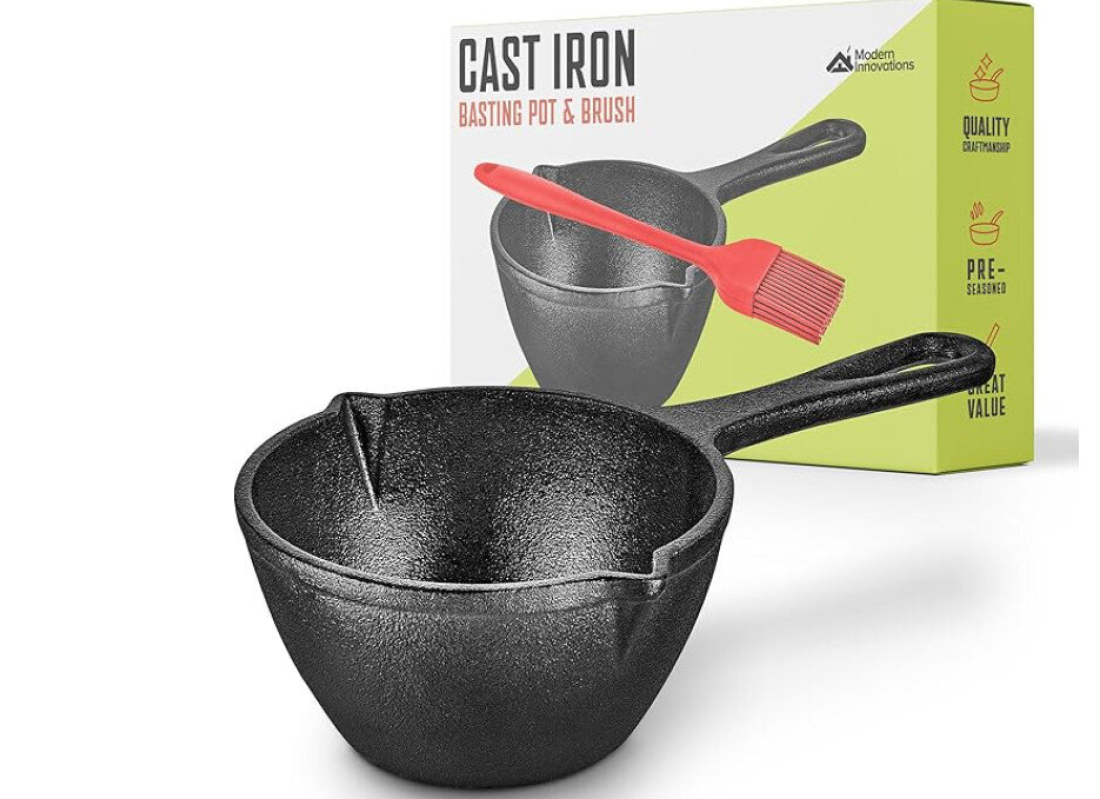 Affordable Cast Iron Mini Pot with Brush