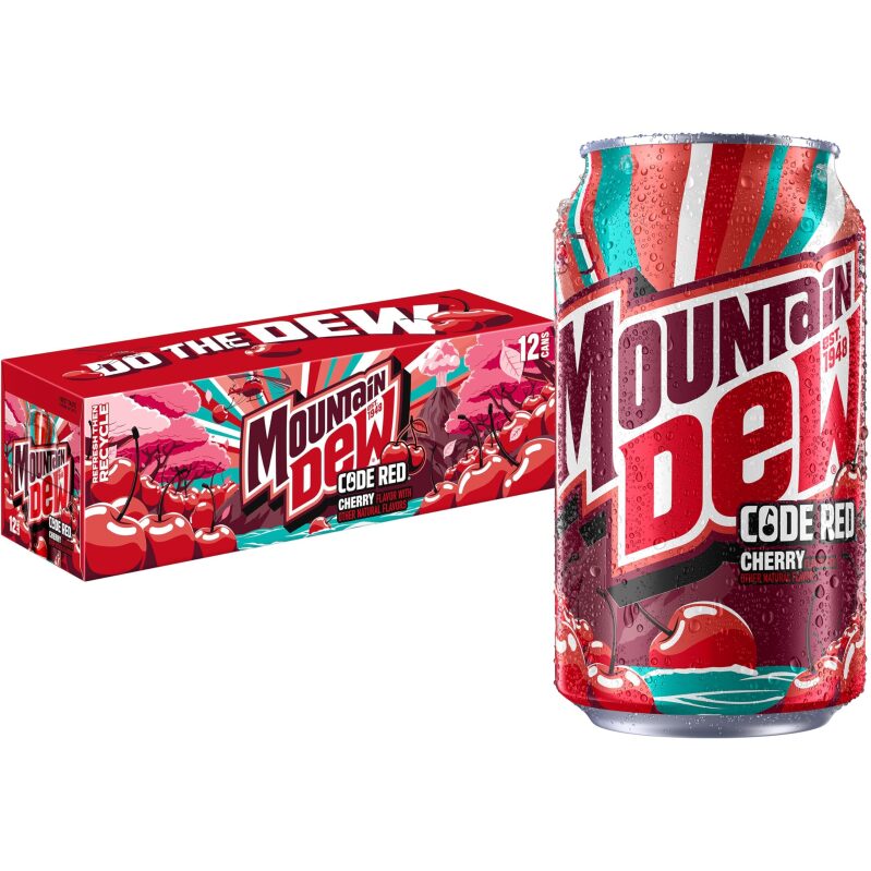 12pk Mountain Dew Code Red Cherry 12oz - Refreshing Beverage