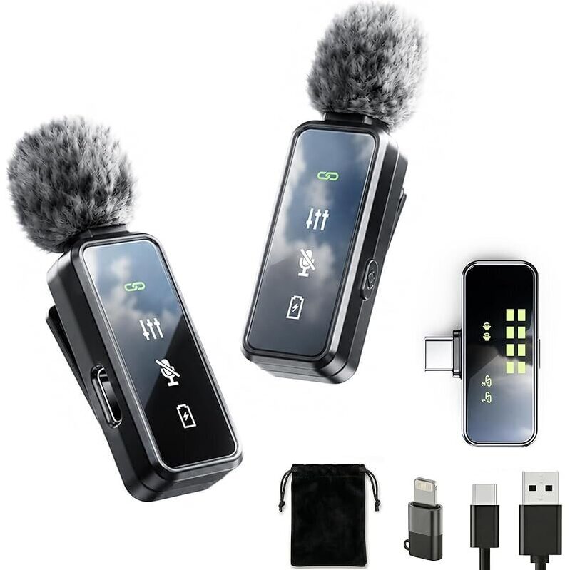 Wireless Lavalier Microphone for Clear Audio Recording - 100ft Range