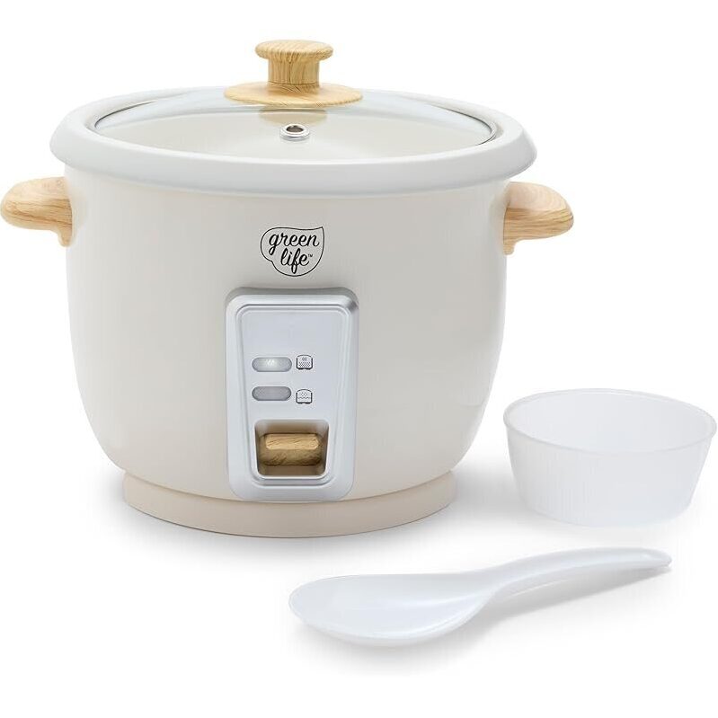 GreenLife Rice Cooker with Removable PFAS-Free Ceramic Nonstick Pot