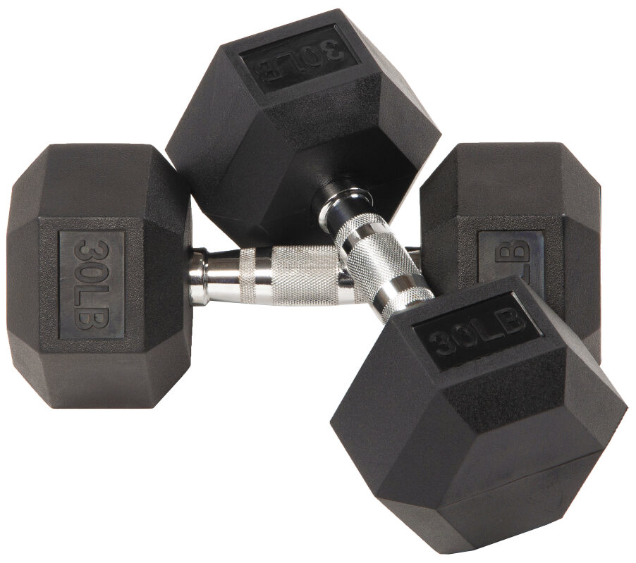 BalanceFrom Rubber Hex Dumbbells: 30lb Pair, Black - Perfect for Home Gyms