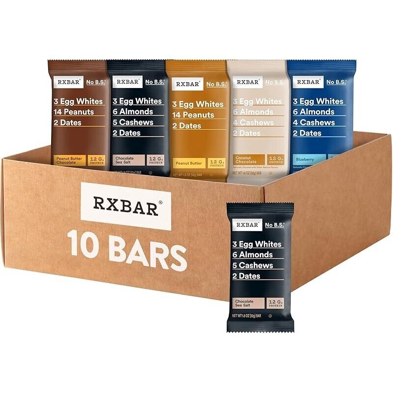 RXBAR Protein Bars Variety Pack 10ct - High-Protein Snacks