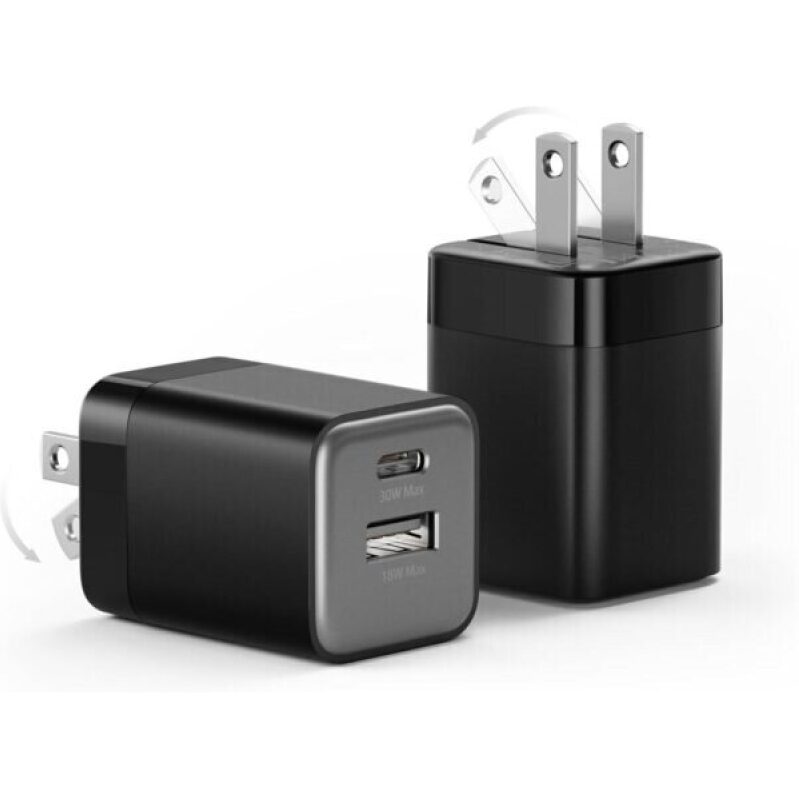 wegear 30W USB C Fast Charger, Dual Port USB C Wall Charger with Foldable Plug for iPhone, Samsung, iPad - 50% Off