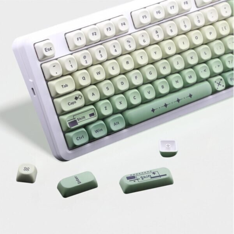 Gradient Green MOA Keycaps Set for Mechanical Keyboards - 50% Off