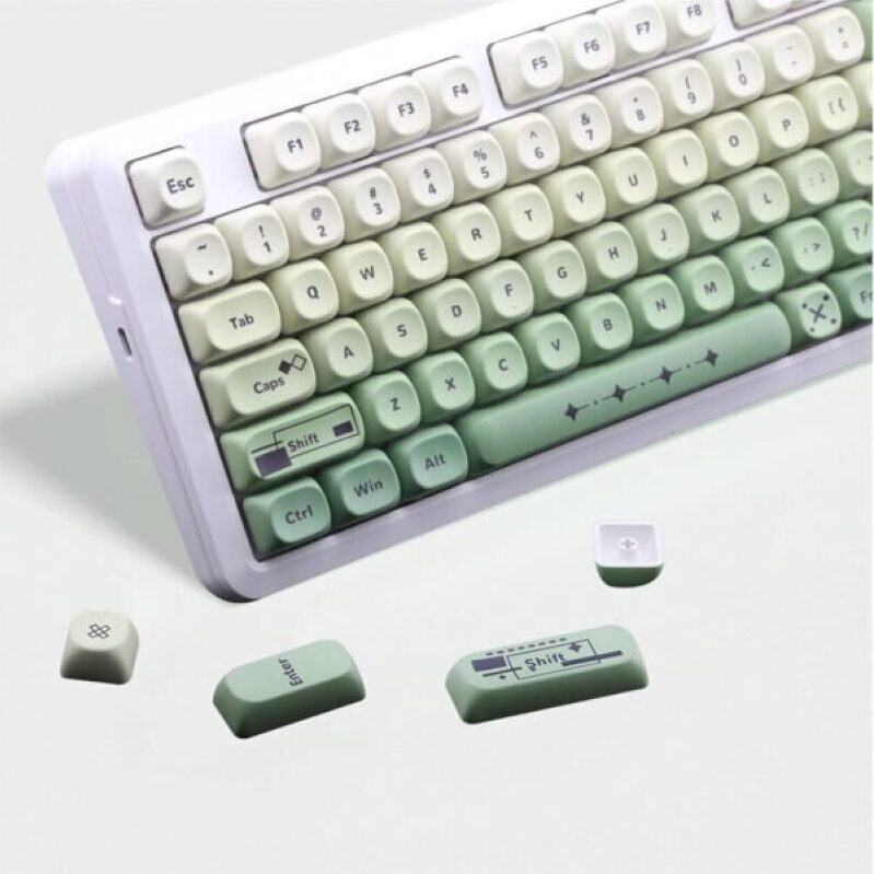 Gradient Green MOA Keycaps Set for Mechanical Keyboards - 50% Off