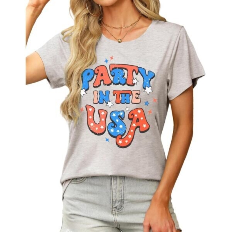 Patriotic USA Graphic Tee: Perfect for 4th of July Celebrations - 56% Off