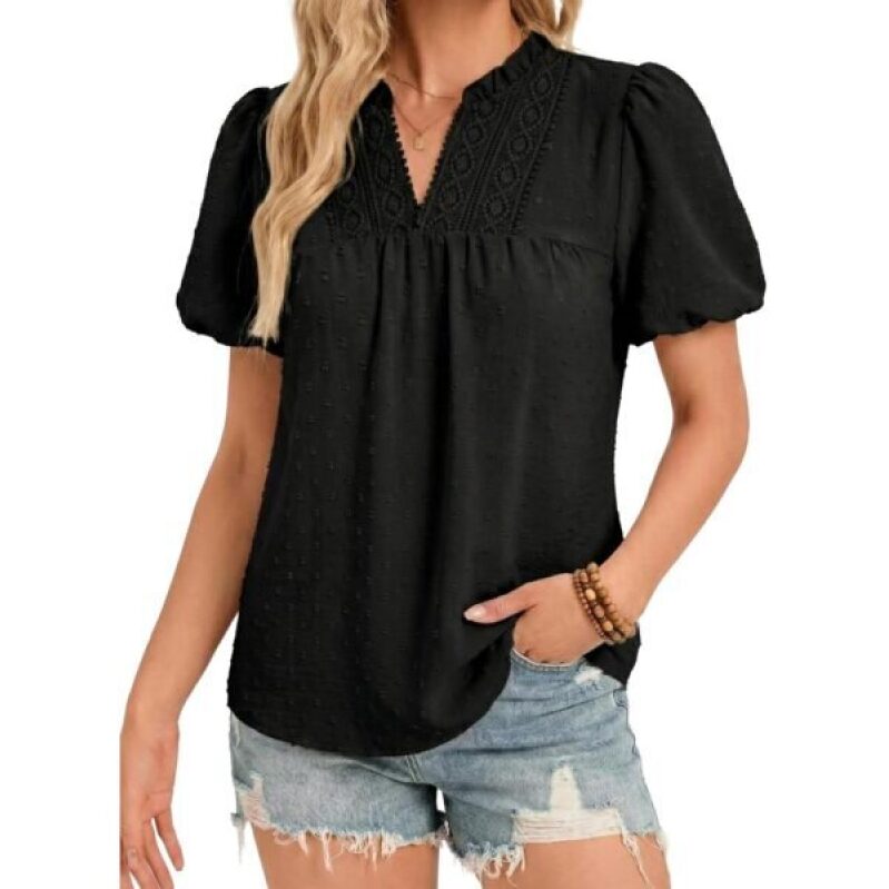 Elegant Bohemian Short Sleeve Top - Perfect for Summer
