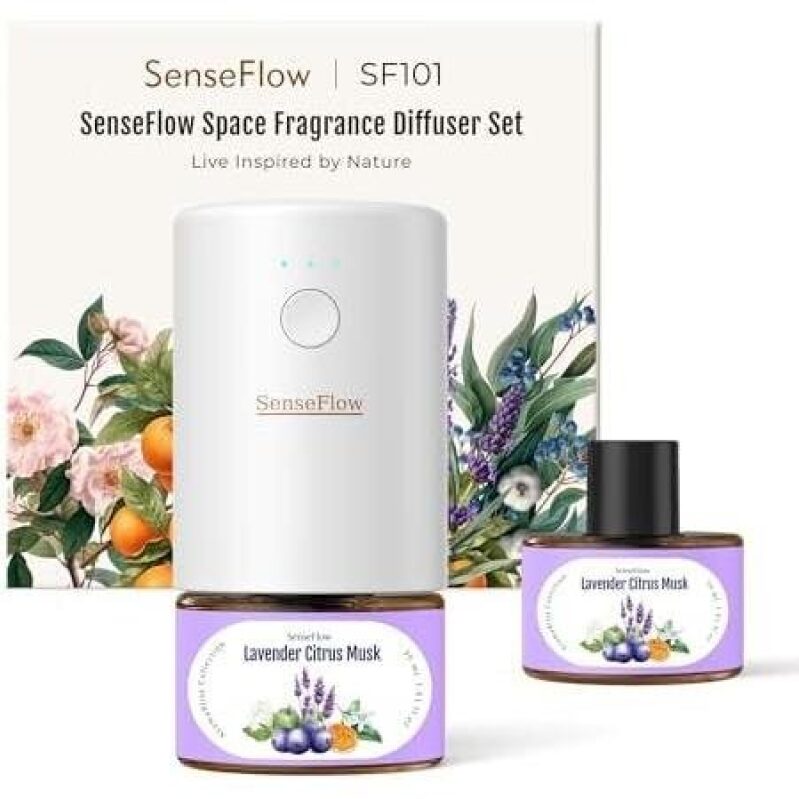 SenseFlow Space Fragrance Diffuser Set - Plug & Play, 120 Days of Fragrance
