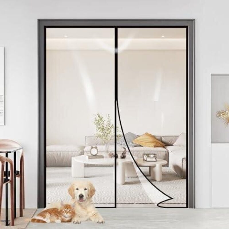 Transparent Insulated Door Curtain - Magnetic Thermal Door Screen